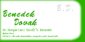 benedek dovak business card